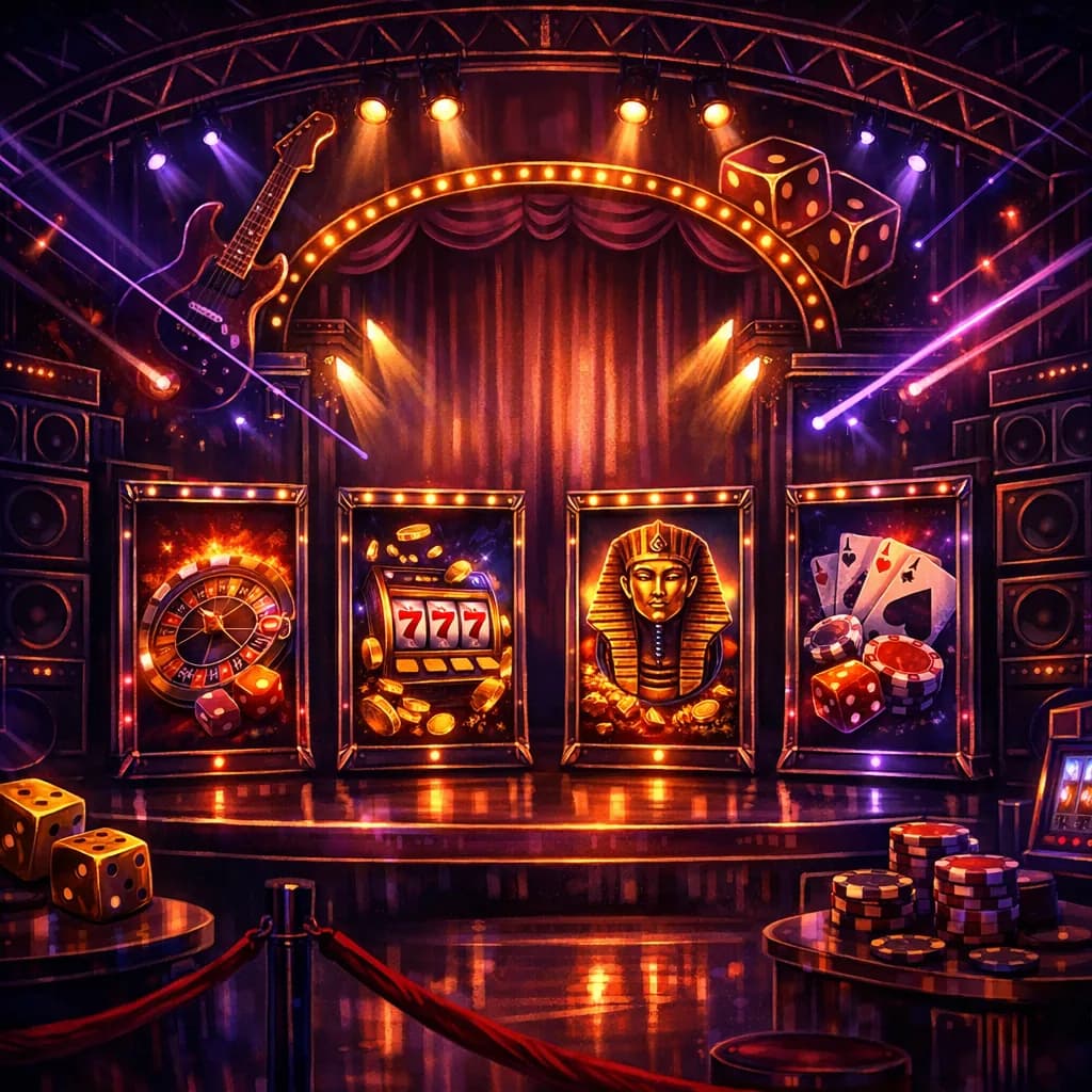 Lobby Rockstar Casino - Décor scène rock